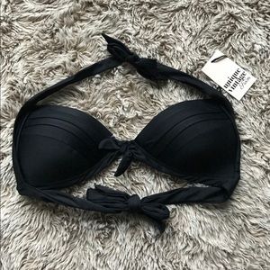 UNIQUE VINTAGE ALL BLACK MONROE BIKINI TOP